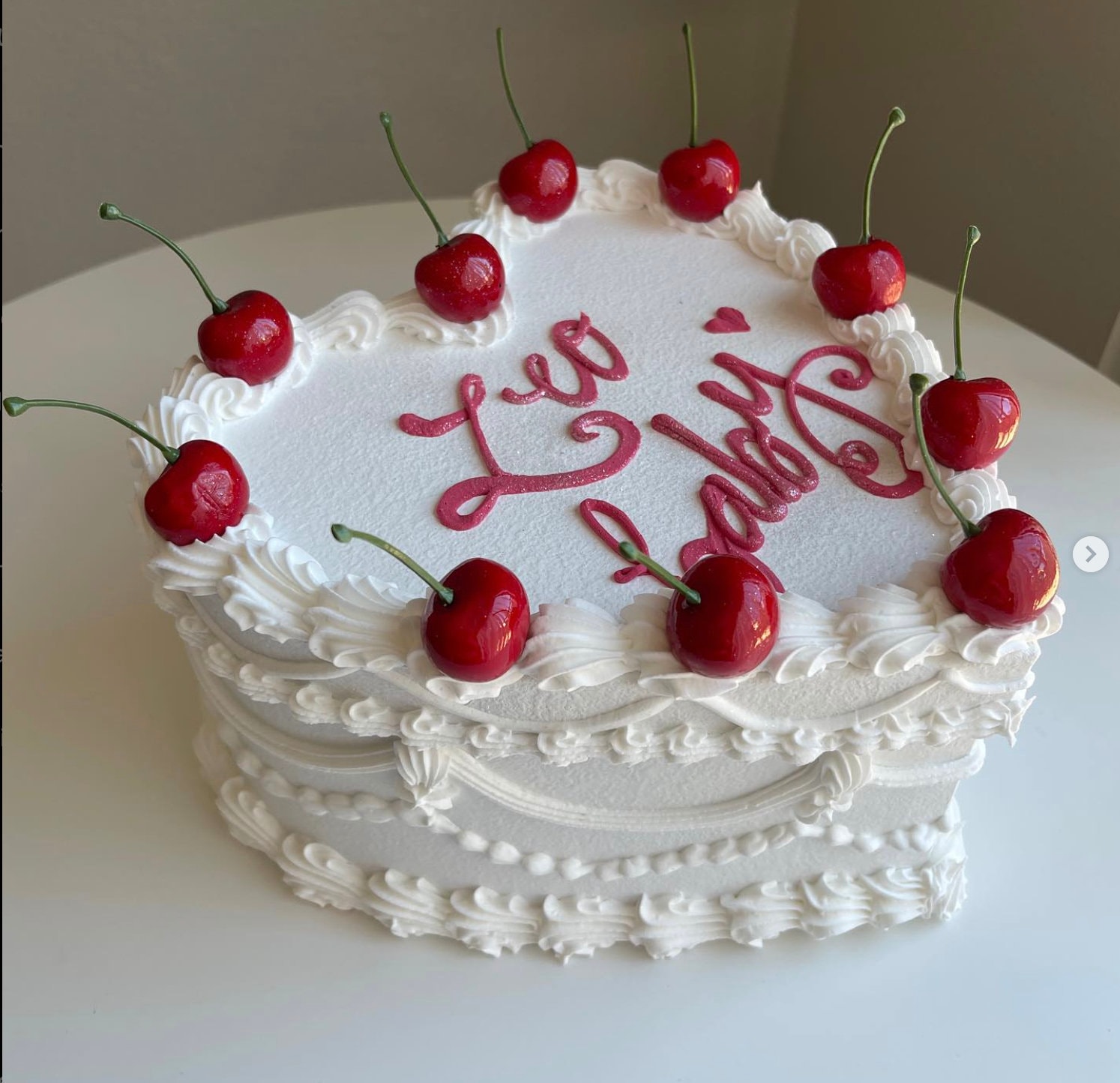 Custom White Fake Cake Box: Leo Baby Cake Decor