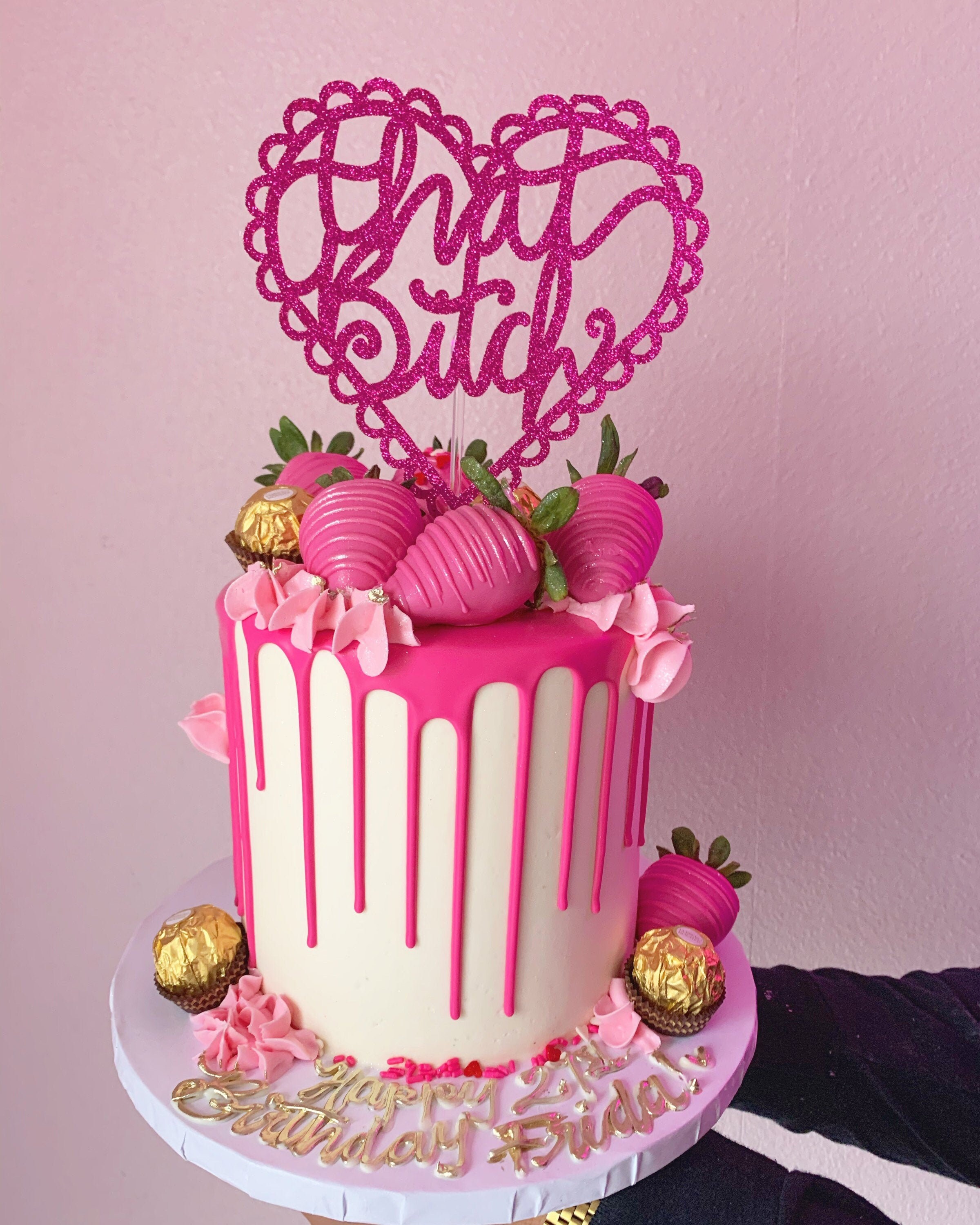 Das Bitch Cake Topper Barbie Brunch Cake Topper Glitter Etsy