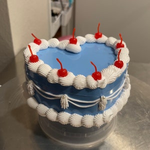 Blue Vintage Fake Cake Jewelry Box