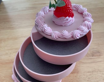 READY TO SHIP - Tiered Strawberry Cake Jewelry Box