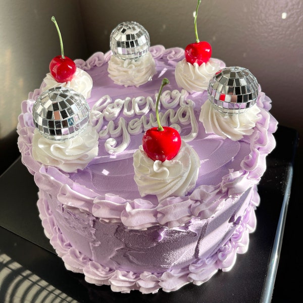 Disco Ball Buttercream Fake Cake