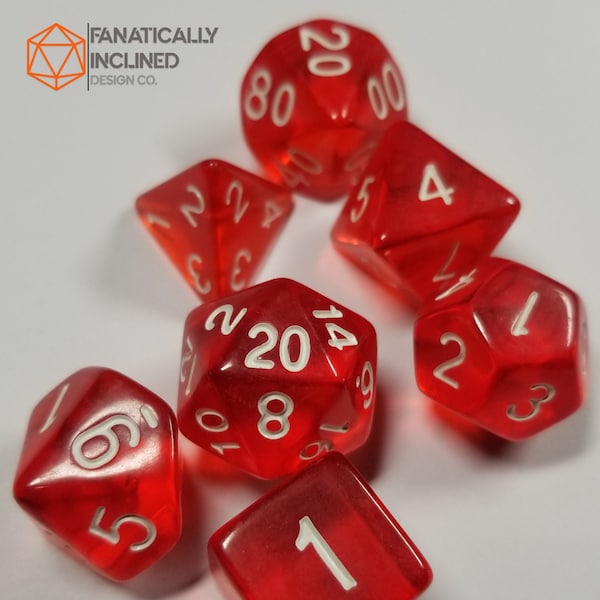 Scarlet Red Prismatic Orb Dice DND Dungeons and Dragons D20 Critical Role Polyhedral Pathfinder RPG Tabletop Gaming TTRPG Lava Ruby Cherry