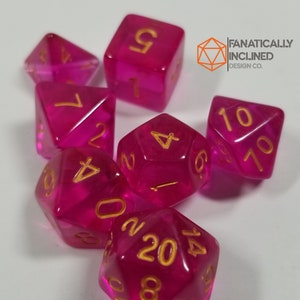 Fuschia Prismatisch Orb Dobbelstenen DND Dungeons and Dragons D20 Cruciale rol Polyhedral Pathfinder RPG Tabletop Gaming TTRPG Roze Paars No Pouch