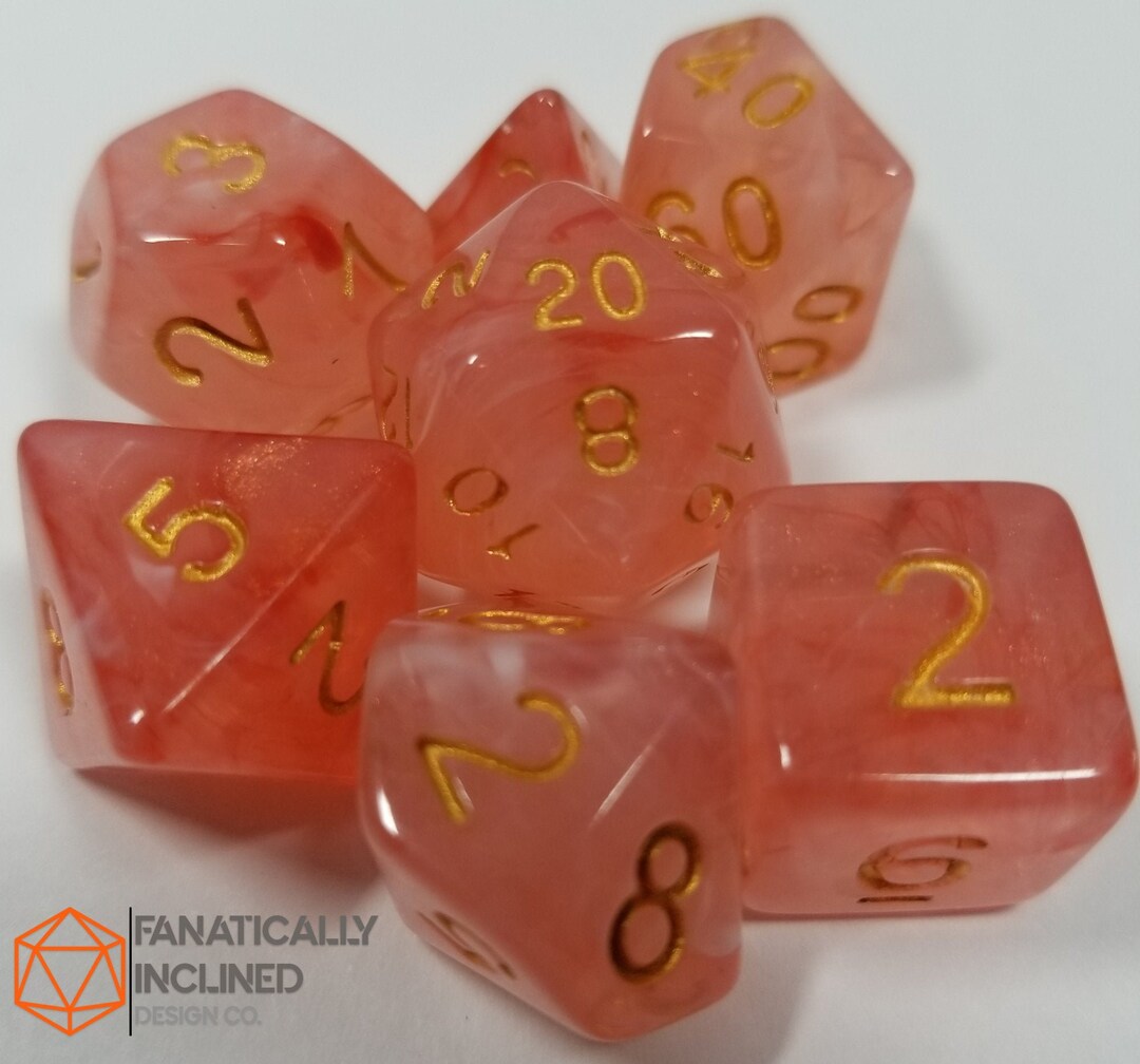 Red Gelatinous Cube Dice Set DND Dungeons and Dragons Critical Role