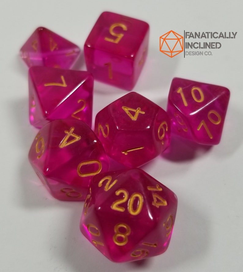 Fuschia Prismatisch Orb Dobbelstenen DND Dungeons and Dragons D20 Cruciale rol Polyhedral Pathfinder RPG Tabletop Gaming TTRPG Roze Paars No Pouch