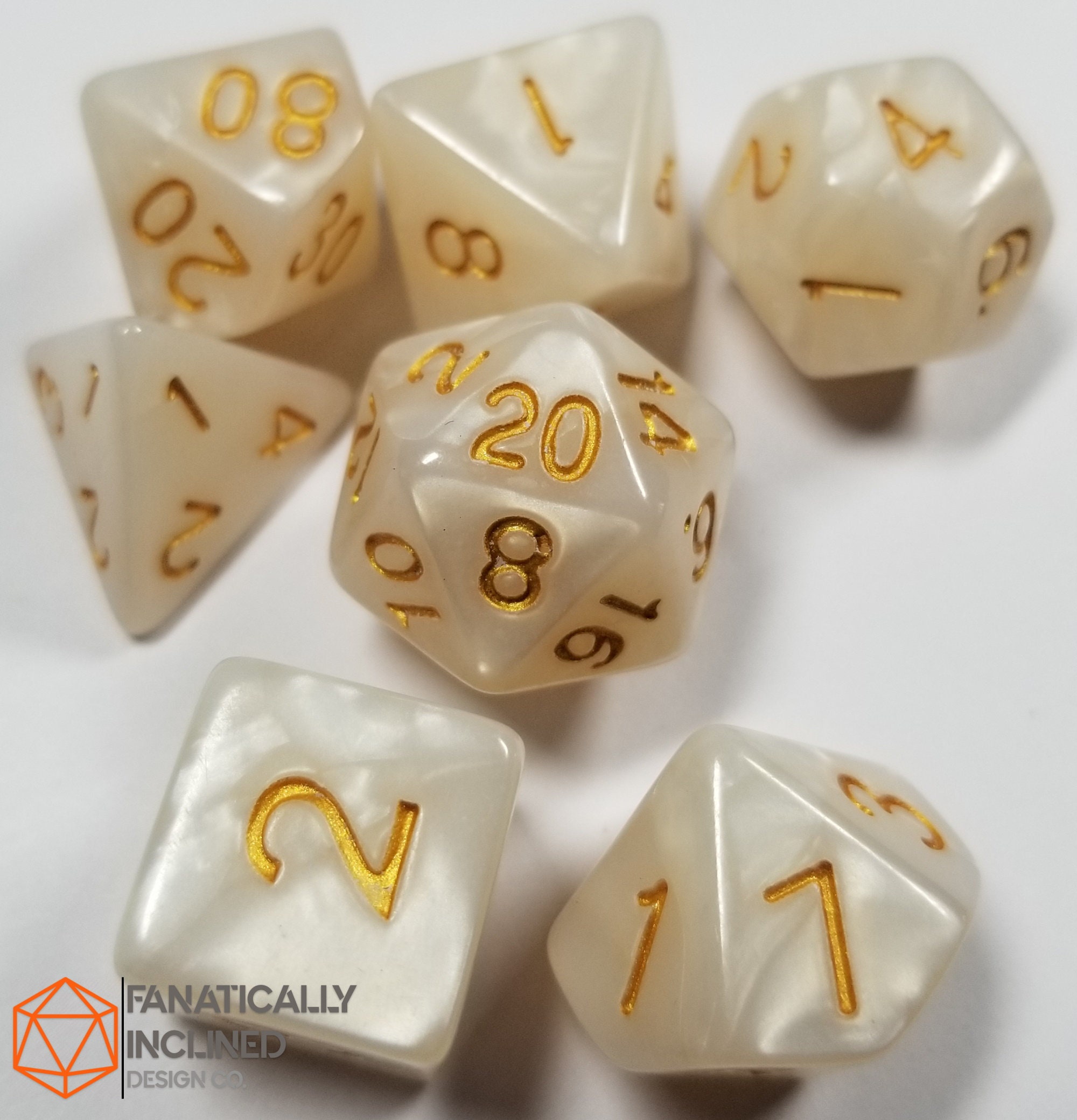 White Pearlescent Paladin Dice DND Dungeons and Dragons D20 Etsy