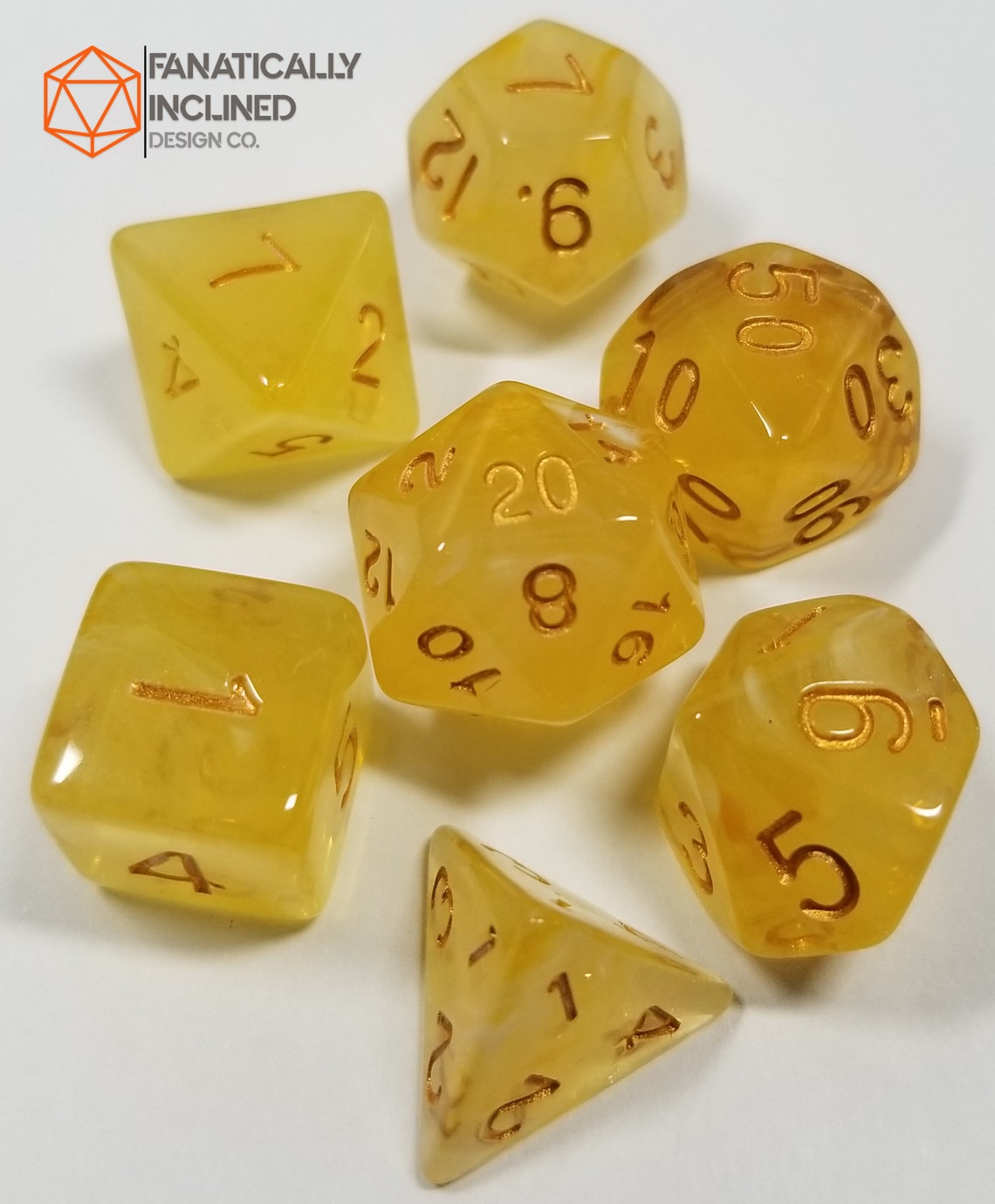 Yellow Gelatinous Cube Dice Set DND Dungeons and Dragons Etsy