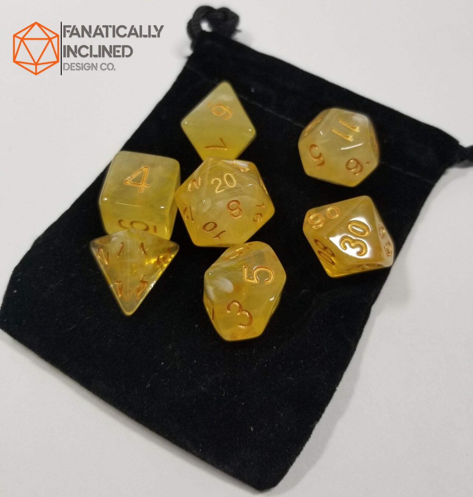 Yellow Gelatinous Cube Dice Set DND Dungeons and Dragons Etsy