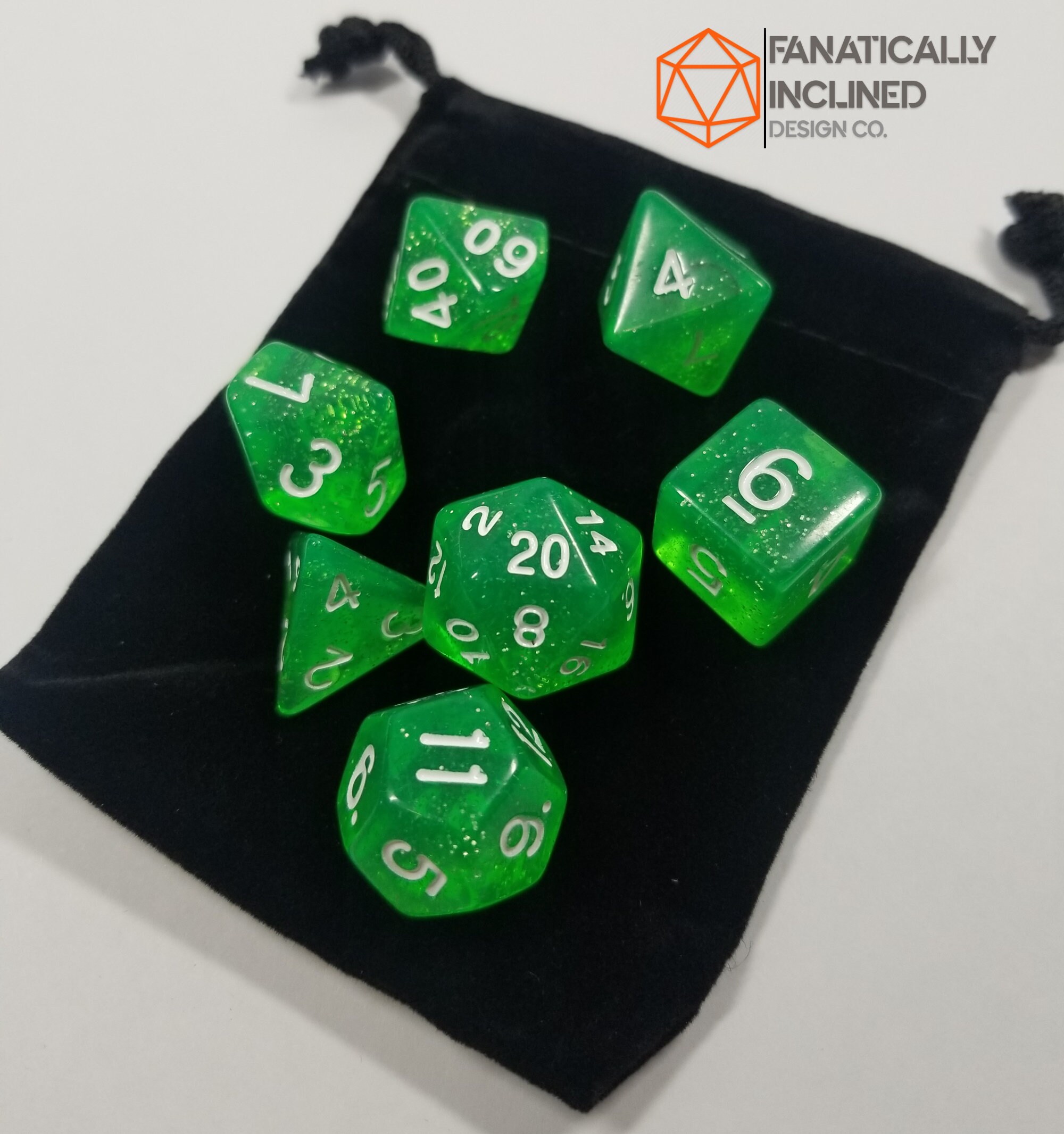 CREEBUY DND-Würfelset – Polyedrische Würfel In Blau/Grün Mit Beutel Für Rollenspiele Wie Dungeons & Dragons