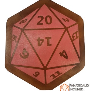 Leather Handmade D20 Coasters Dnd Critical Role RPG Pathfinder D&D Table-top Gaming TTRPG Gift Dungeons Dragons Polyhedral 20-Sided Nerdy image 7