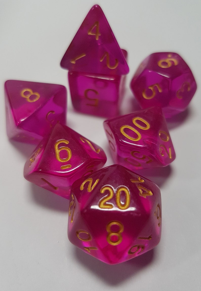 Fuschia Prismatisch Orb Dobbelstenen DND Dungeons and Dragons D20 Cruciale rol Polyhedral Pathfinder RPG Tabletop Gaming TTRPG Roze Paars afbeelding 3