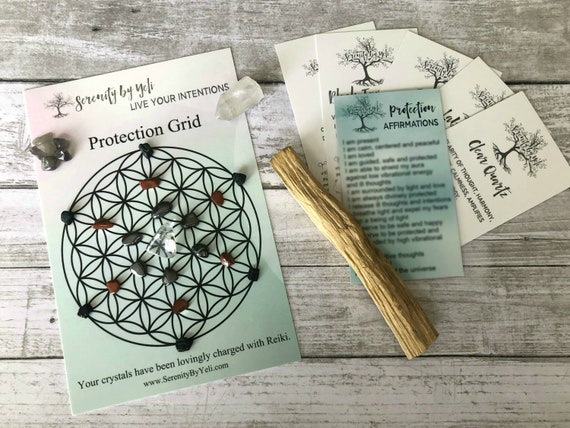 Protection Crystal Grid Protection Grid Kit Small Crystal Etsy