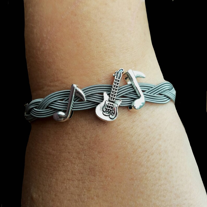 Guitar string bracelet guitar charm music note charm guitar Etsy