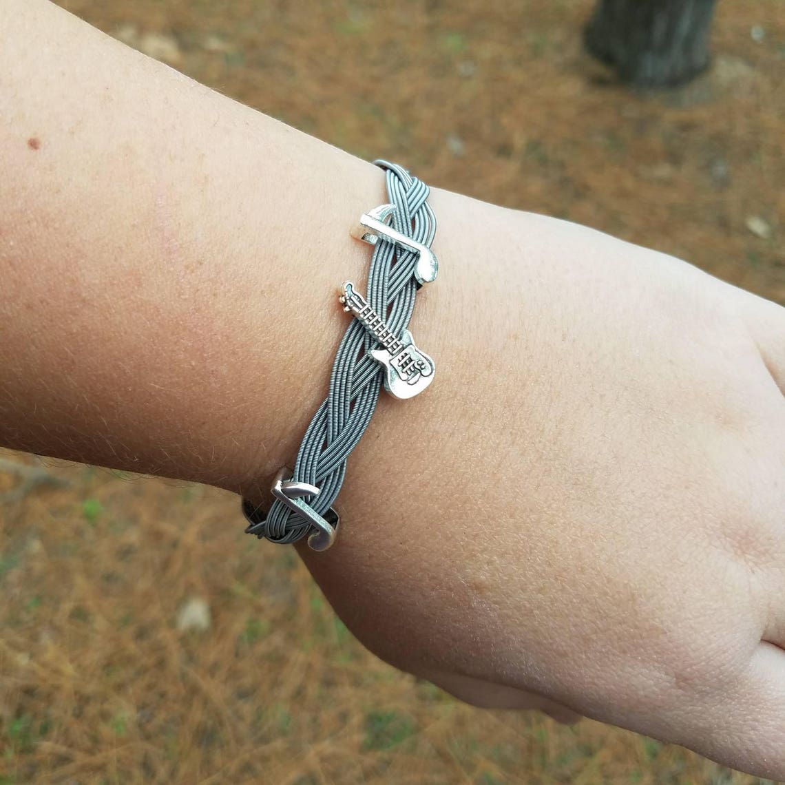 Guitar String Bracelet Guitar Charm Music Note Charm Guitar Etsy