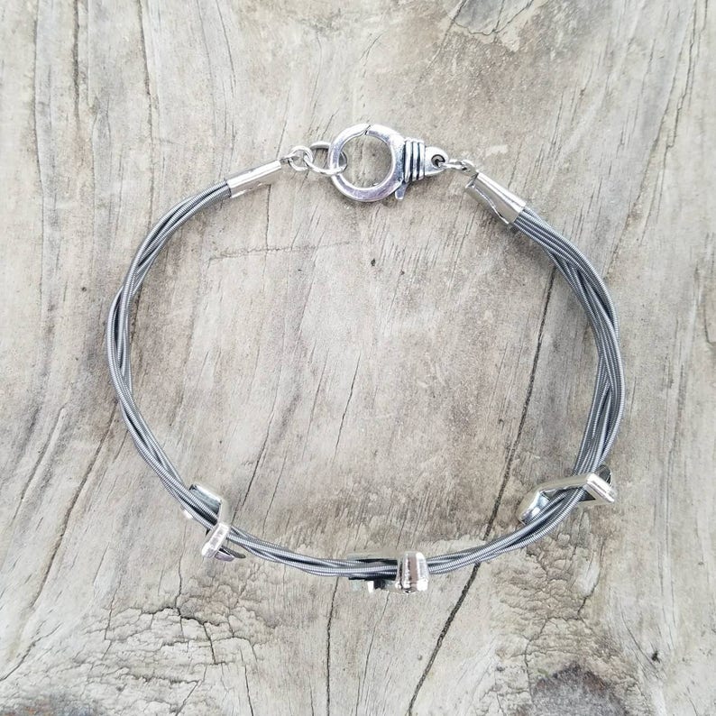 Guitar string bracelet guitar charm music note charm guitar Etsy