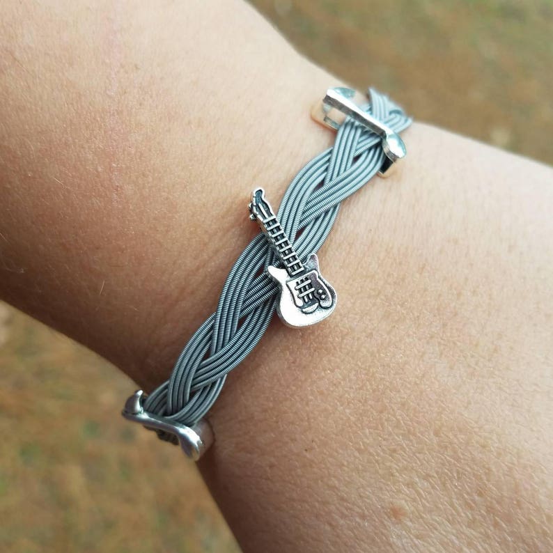 Guitar string bracelet guitar charm music note charm guitar Etsy
