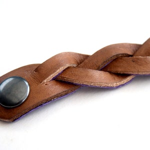 Brown Handmade Leather Bracelet Mystery Braid Impossible Magic Plait