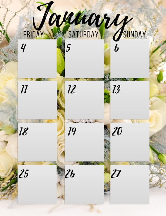 Weekend Only Calendar