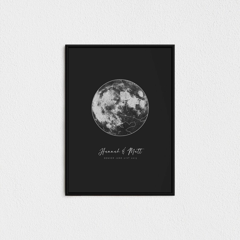 Custom Star Moon Map Wedding Gift Mothers Day Gift Etsy