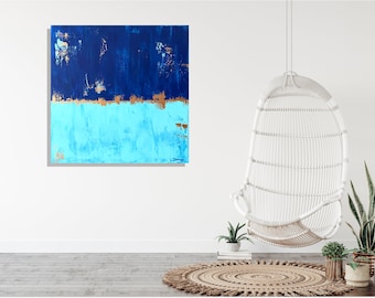 Acrylbilder abstrakte malerei Acrylmalerei bilder acrylbild unikat handgemalt blau gold gemälde acryl abstrakte bilder bilder abstrakt acryl