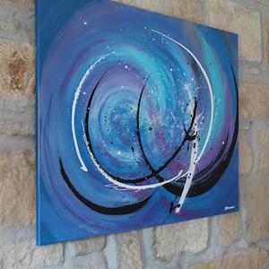 Acrylbild acrylmalerei abstrakt Unikat acrylbild unikat handgemalt wandbild gemälde leinwandbild blau acryl malerei blaues bild abstrakt