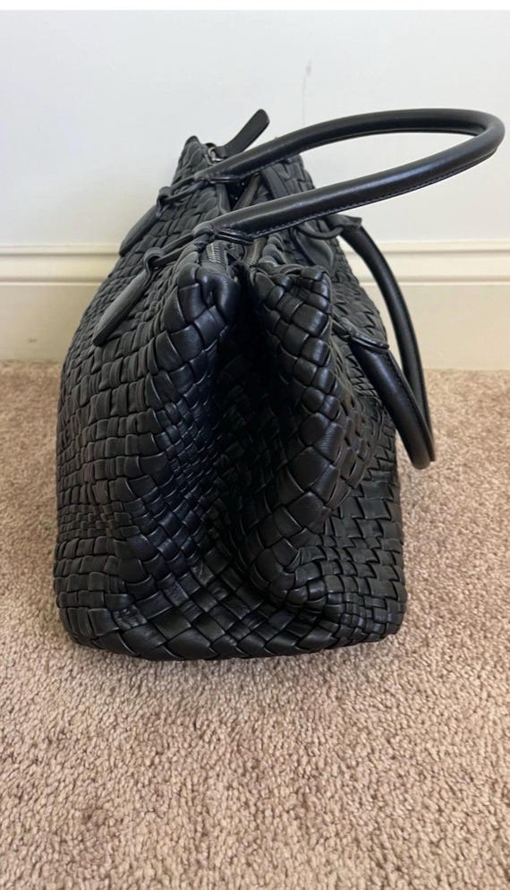 Authentic Falorni FALOR Firenze F1800-hand Woven Black Leather