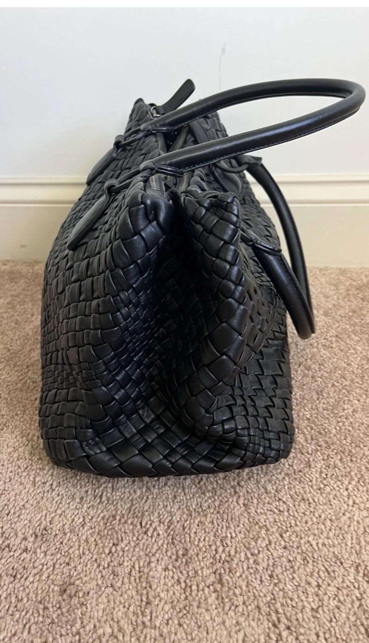 Authentic Falorni FALOR Firenze F1800-hand Woven Black Leather