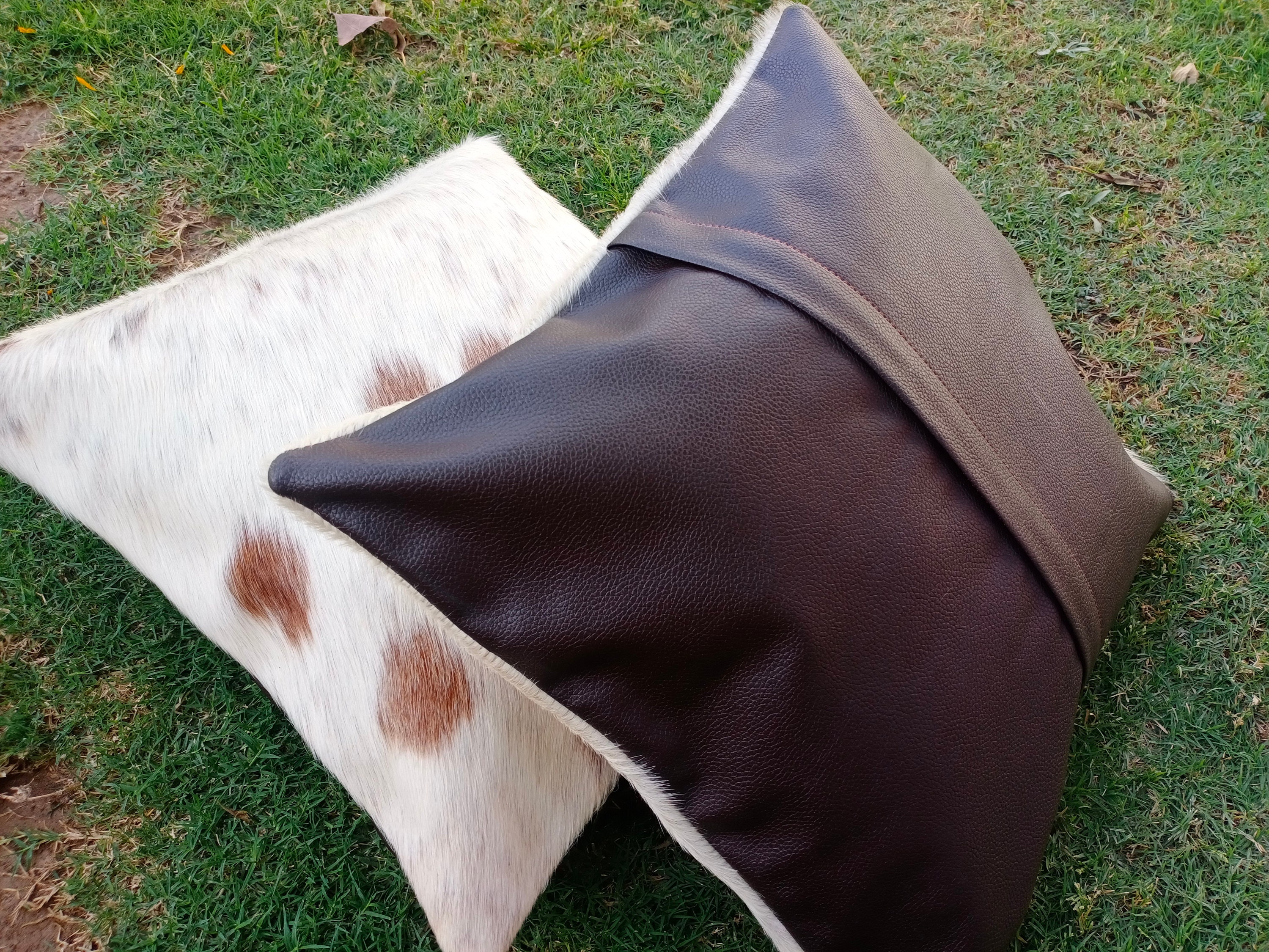 Natural Cowhide Pillow Covers Patchwork Real Cow Hide Etsy