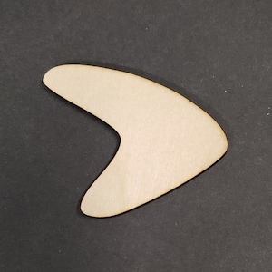Boomerang en bois, 1/4 po. bouleau, style Mid-Century moderne, rétro, MCM, travaux manuels, objets découpés, enseignes bricolage, projets, fournitures d&#39;art, plusieurs tailles disponibles
