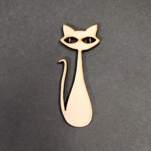 Wood Atomic Cat, 1/4&quot; Birch Cutout, Mid Century Modern, Cutout, Retro, MCM, Crafts, DIY Signs, Projects, Art Supplies, Multiple Sizes Avail.
