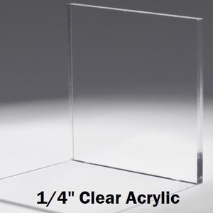 Laser Cut 1/4" Clear Or Frosted Acrylic Replacement Shelves, Made to Order, Medicine Cabinets, Special Order, Cut to Size, Custom Shelf