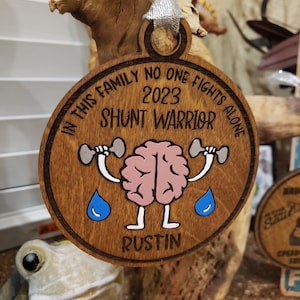 Shunt Warrior, Hydrocephalus, In This Family No One Fights Alone, Engraved, Hand Painted Embellishments, Option to Personalize and Add Msg