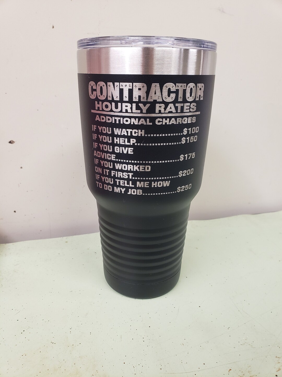 Contractor Hourly Rate Additional Charges Laser Engraved Etsy