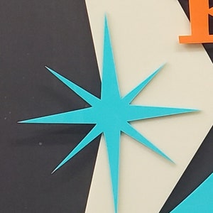 Atomic Starburst,  1/8&quot; Acrylic, Mid Century Modern, Retro, MCM, Crafts, Cutout, DIY Signs, Projects, Art Supplies, Mult Sizes/Colors Avail.