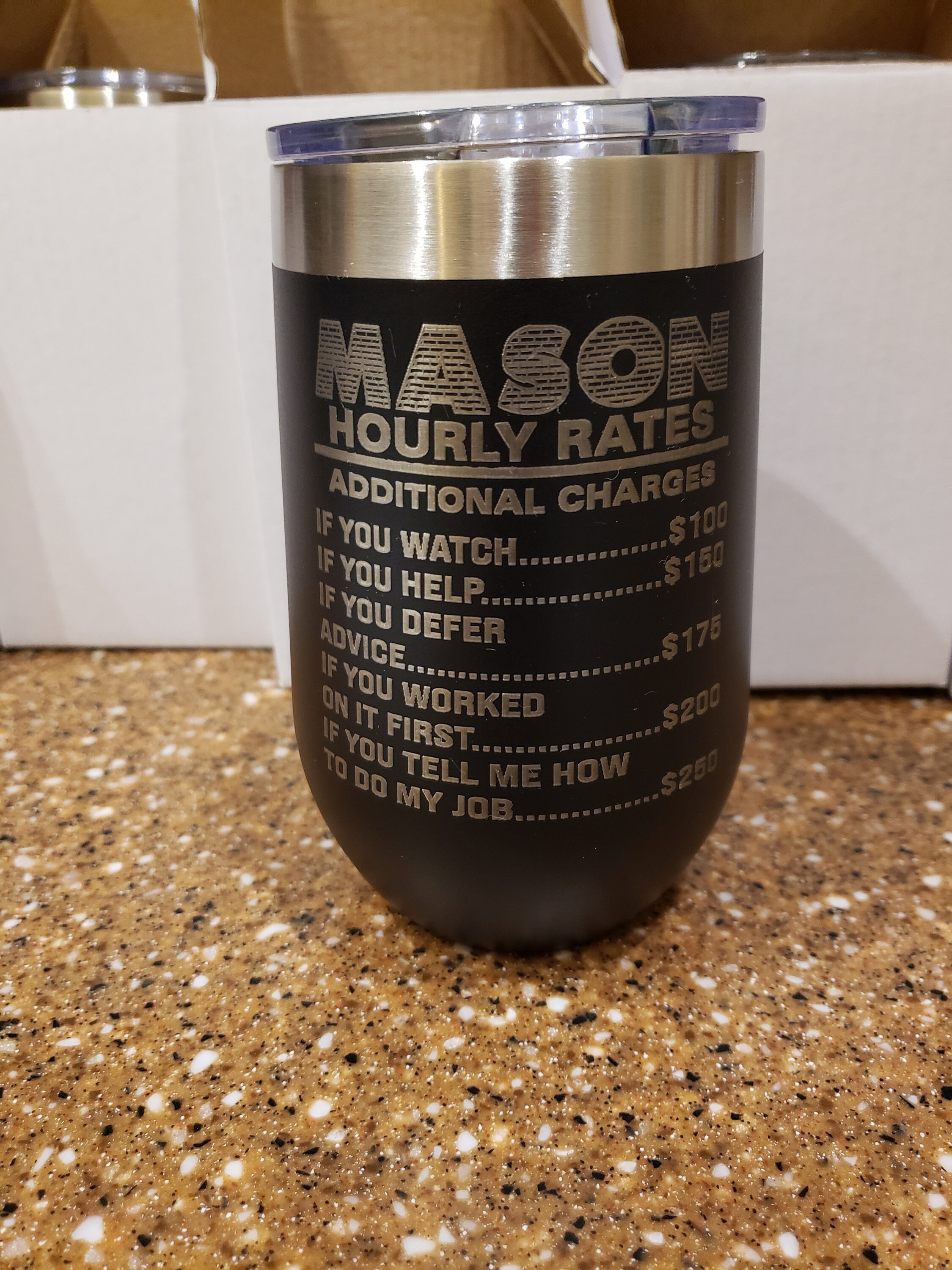 Mason Hourly Rate Additional Charges Laser Engraved Option Etsy