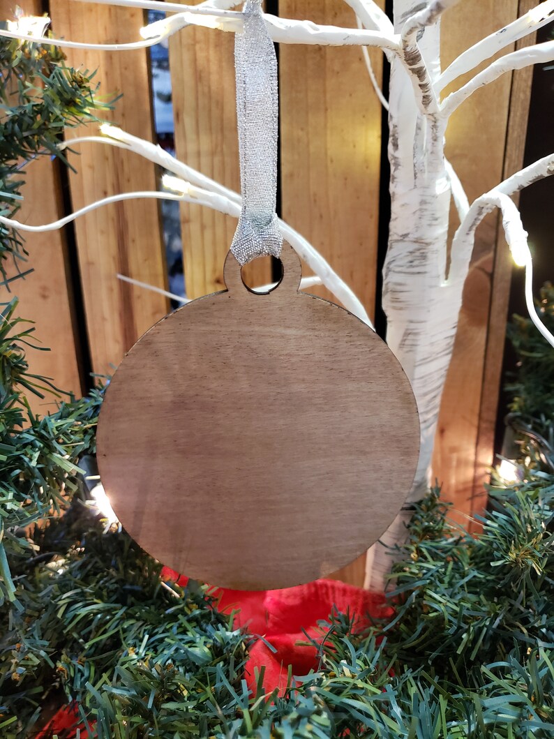 Chrismukkah Ornament Hand Painted Embellishments Holly Jolly Chutzpah Laser Engraved Mouse taking Present