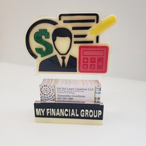 CPA, Accountant, Tax Preparer, Bookkeeper, Accounting, Financing, Business Card Holder, One of A Kind Gift, Acrylic, Option to Add Name image 3