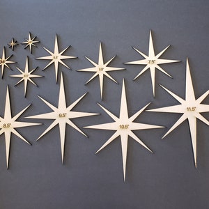 Wood Atomic Starburst, 1/4" Birch Cutout, Mid Century Modern, Retro, MCM, Crafts, DIY Signs, Projects, Art Supplies, Multiple Sizes Avail.