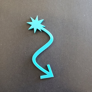 Retro Starburst with Wavy Arrow, 1/8&quot; Acrylic, Mid Century Modern, Retro, MCM, Crafts, Cutout, DIY Signs, Art Supps, Mult Sizes/Colors Avail