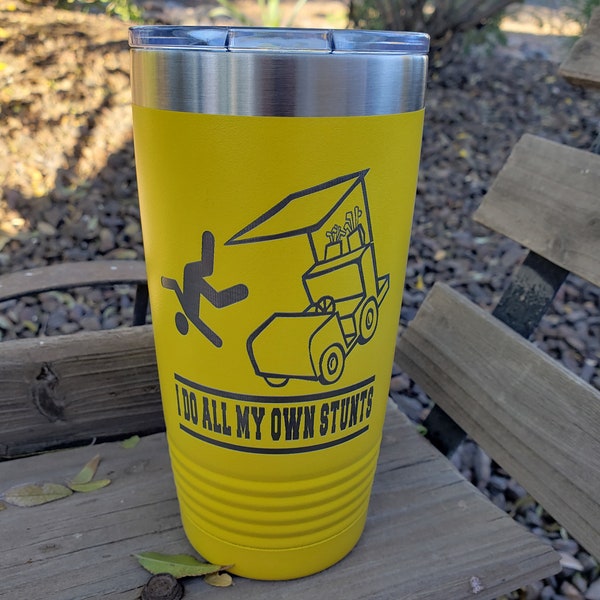 I Do All My Own Stunts, Golf Lover, Golfing Funny,  Laser Engraved, Option to Personalize with Name 18 Colors & 8 Sizes to Choose From!