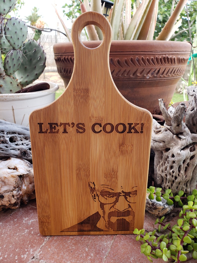 Let's Cook, Breaking Bad Cutting Board With Walter White, Laser ...