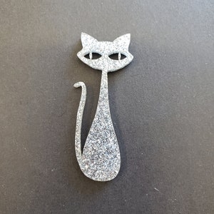 Atomic Cat, 1/8" Acrylic, Mid Century Modern, MCM, Crafts, Cutout, DIY Signs, Projects, Art Supplies, Multiple Sizes/Glitter Colors
