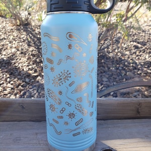 Full Wrap Microorganism, Bacteria, Virus, Funny, Engraved Tumbler, Nurses, Doctors, Scientist, Adjuncts, Biologists, 18 Colors & 8 Sizes Avl