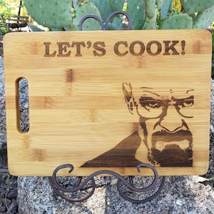 Let's Cook, tabla de cortar de Breaking Bad con Walter White, grabada con láser, opción de personalizar esta tabla, ¡incluida en el precio!