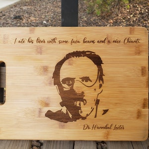 Stilte van de lammeren, Hannibal Lecter, ik at zijn lever met wat tuinbonen en een mooie chianti, gegraveerd, personalisatie inbegrepen in de prijs!
