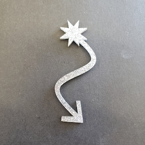 Retro Starburst with Wavy Arrow, 1/8&quot; Acrylic, Mid Century Modern, Retro, MCM, Crafts, Cutout, DIY Signs, Art, Multiple Sizes/Glitter Colors