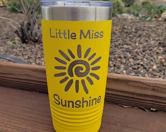 Little Miss Sunshine, Fun Gift, Vacation, Daughter, Wife, Mother, Neice, Laser Engraved, Option to Add Name 18 Colors 8 Sizes!