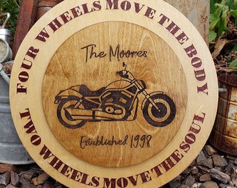 Motorcycle Lovers Wood Sign!