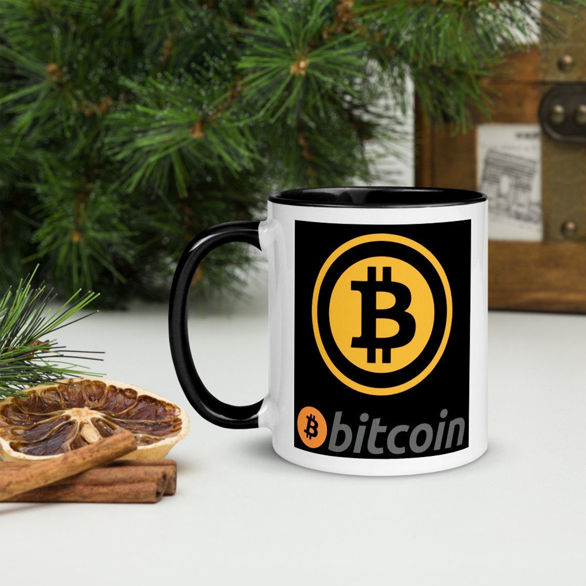 Bitcoin Mug with Color Inside Bitcoin Coffee Mug Coffee | Etsy