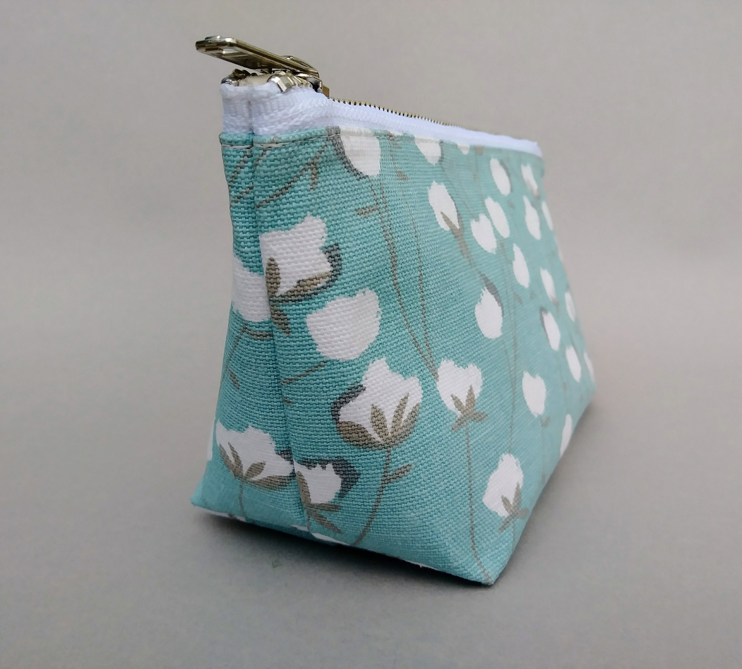 Canvas Bag Cotton Cosmetic Bag Makeup Bag Zipper Purse Etsy